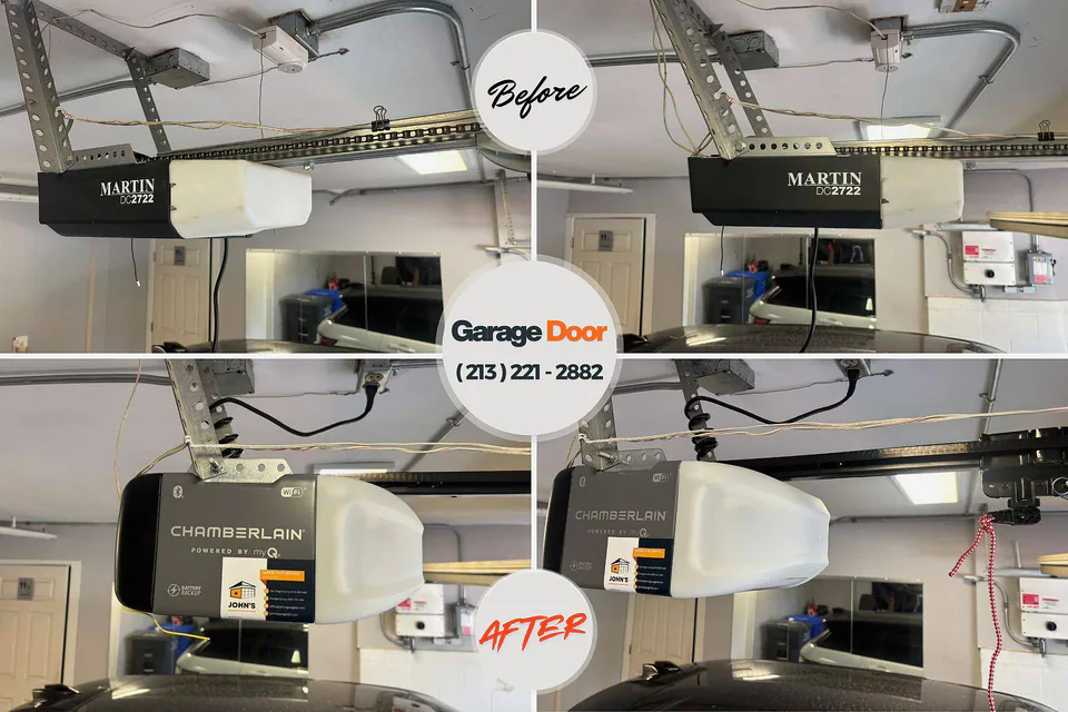 Before and after: garage door repair Covington, IN